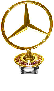 Mercedes gold plated emblem by dye guy houston.